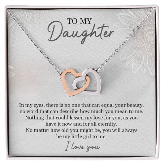 To My Daughter | I Love You - Interlocking Hearts necklace