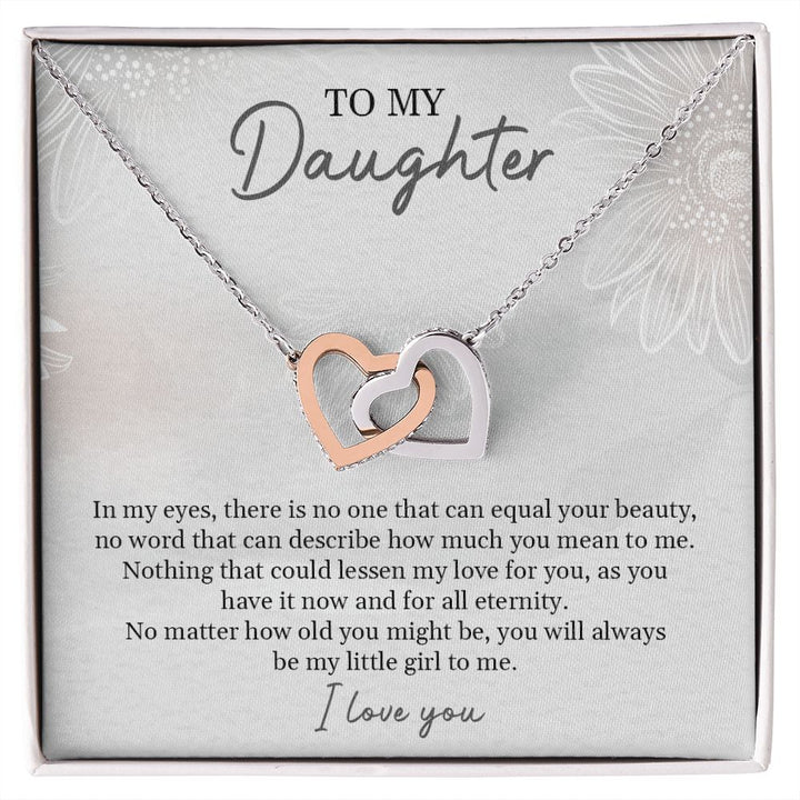 To My Daughter I Love You Interlocking Hearts necklace